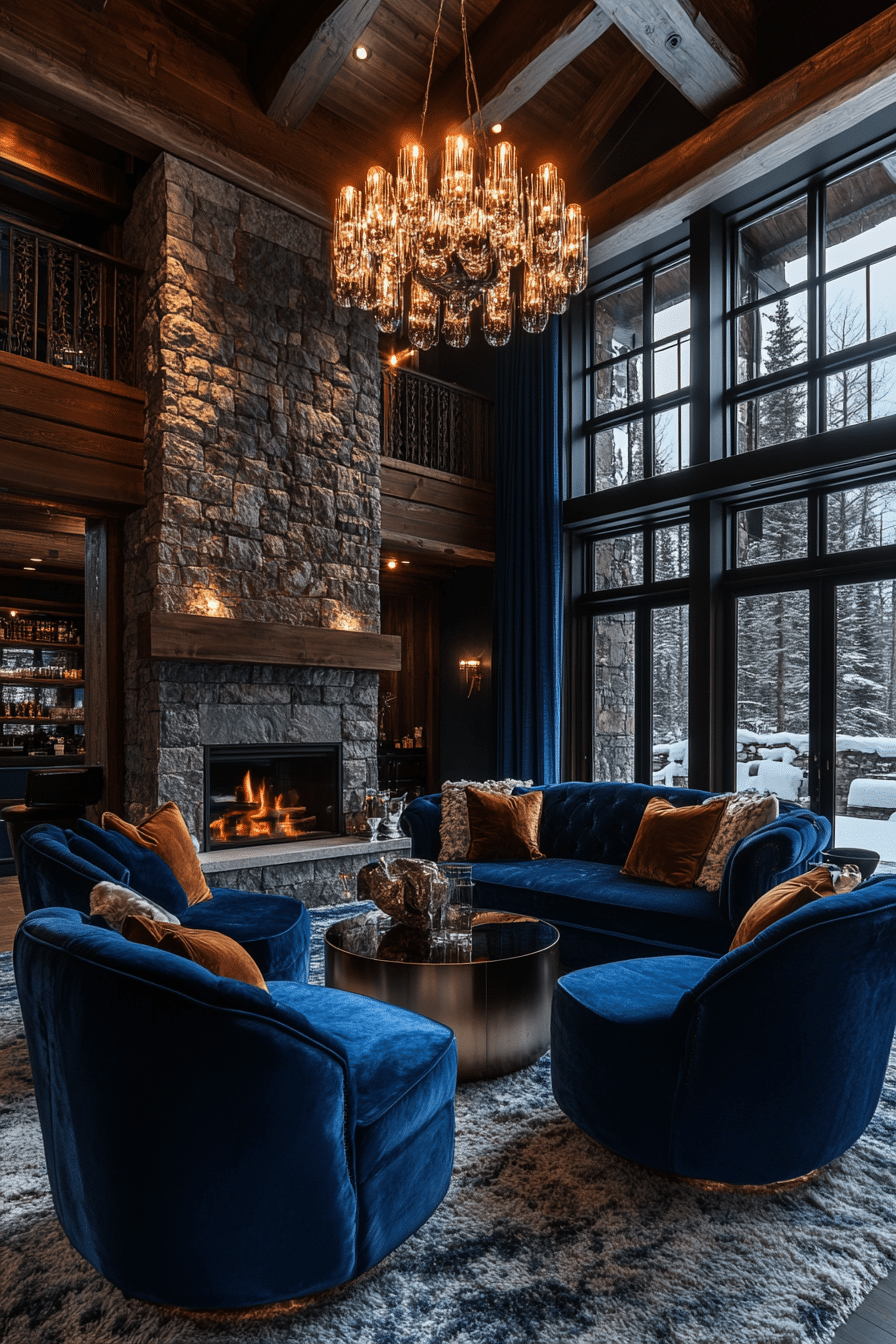 winter cabin interior