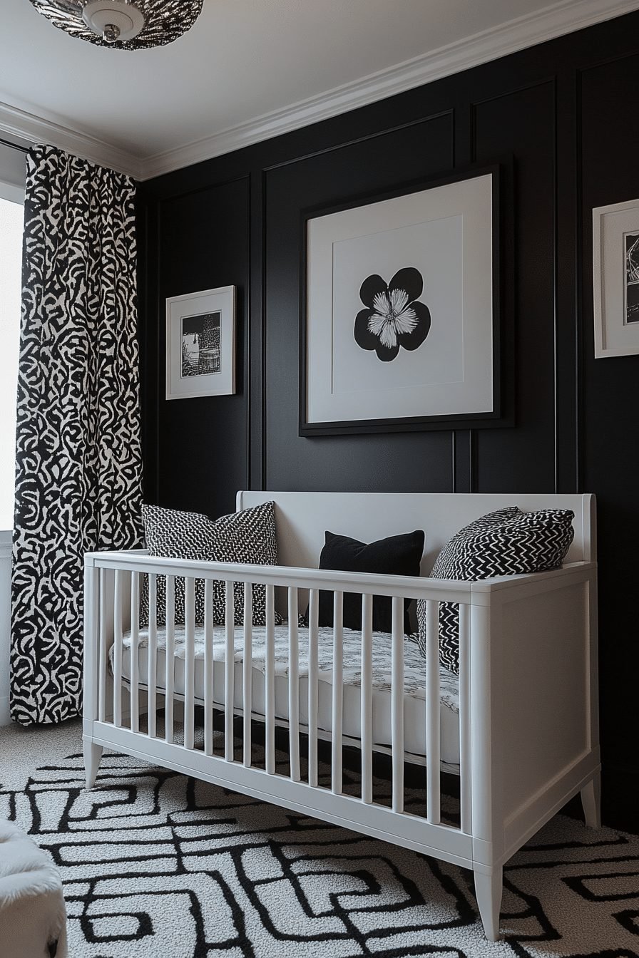 29 Contemporary Nursery Ideas to Design a Space That Grows with Your Child 4 Monochrome Magic Nursery