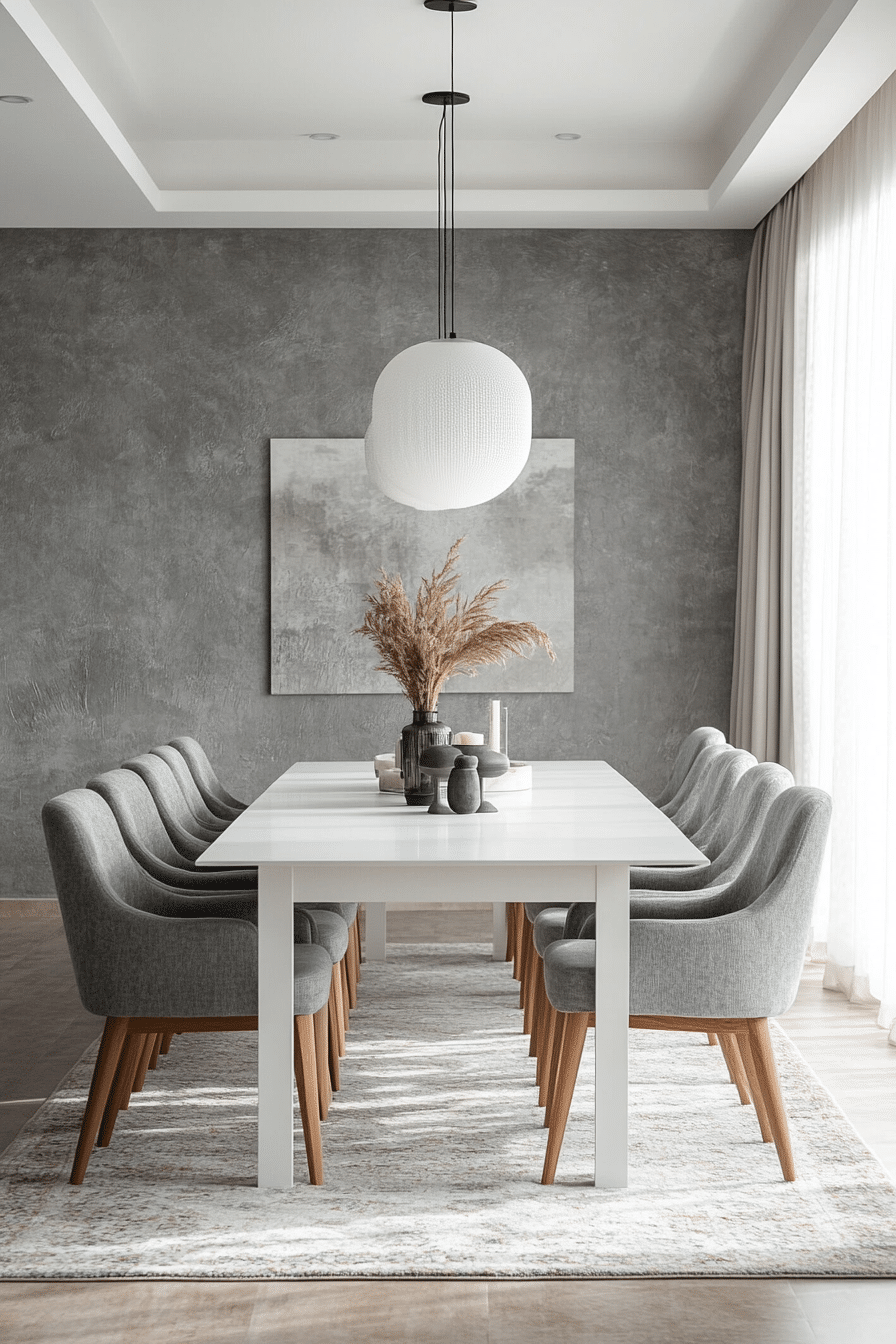 Grey and white interior design