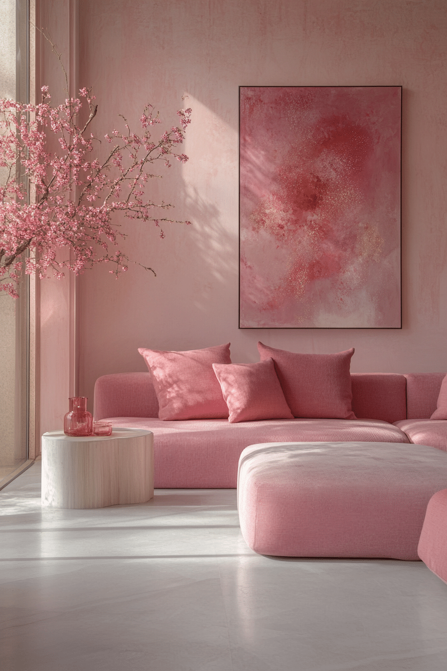 pink living room ideas