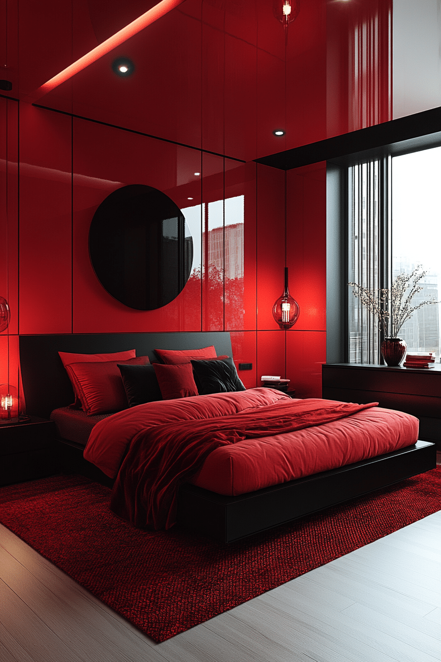 Red and black bedroom ideas