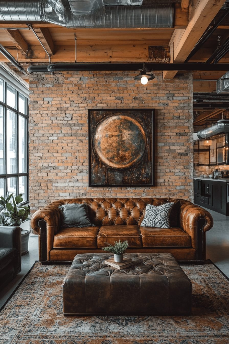 29 Contemporary Living Room Design Ideas for a Sleek and Modern Space 5 Industrial Chic Living Area