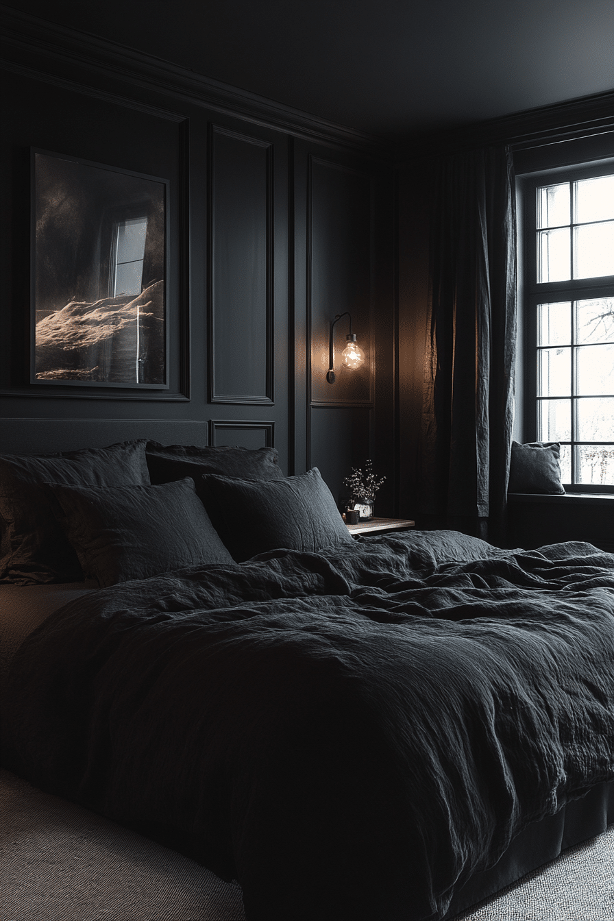 minimalistic bedroom ideas dark