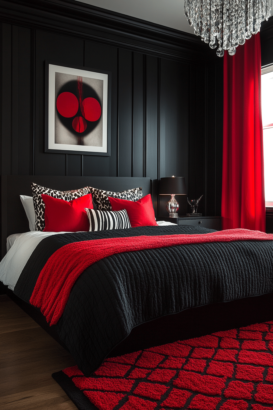 Red and black bedroom ideas