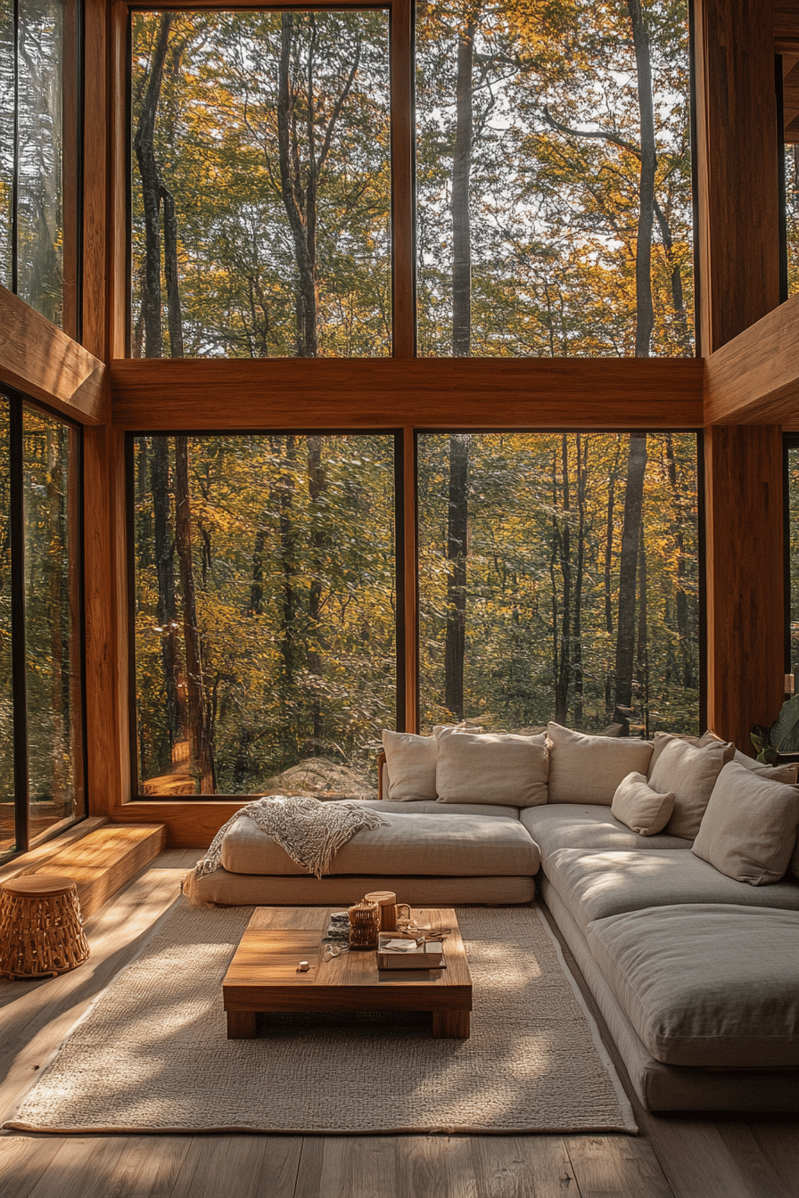 winter cabin interior