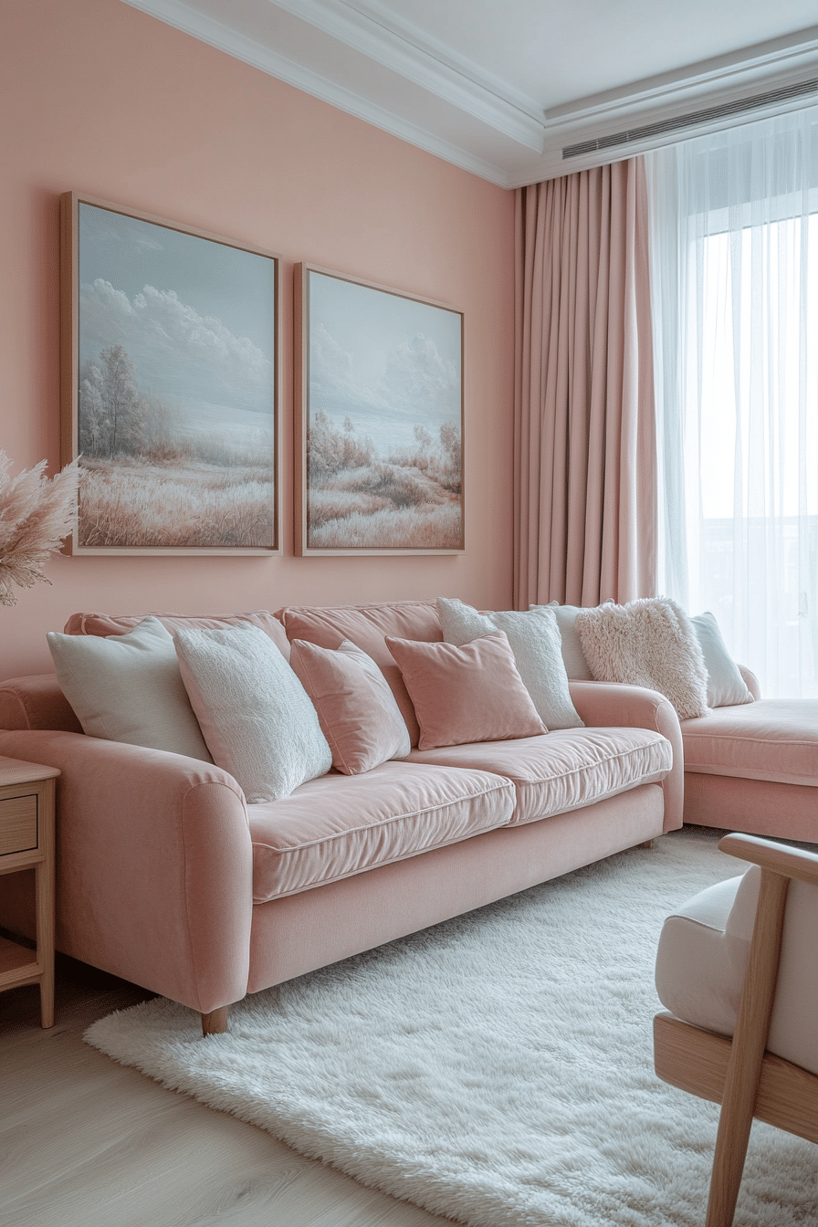 pink living room ideas