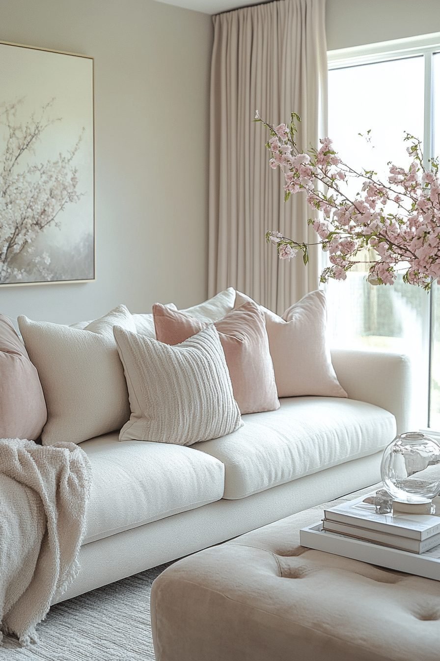 29 Contemporary Living Room Design Ideas for a Sleek and Modern Space 6 Soft Contemporary with Pastel Tones