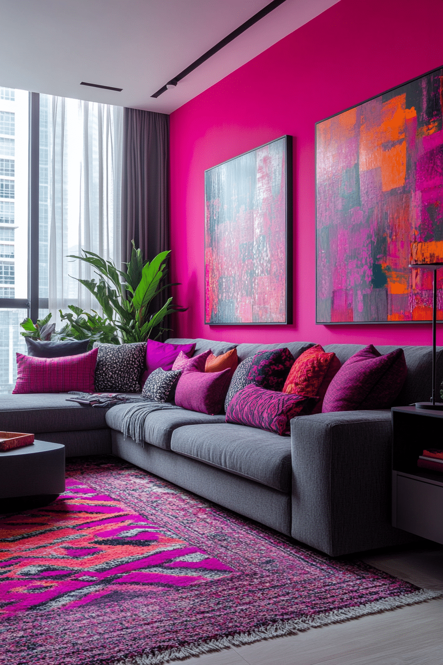 pink living room ideas