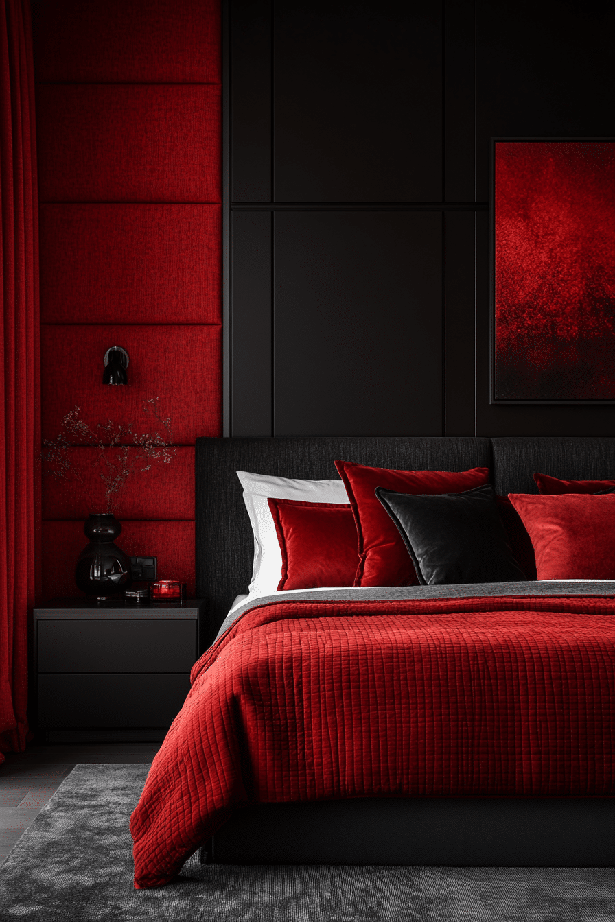 Red and black bedroom ideas