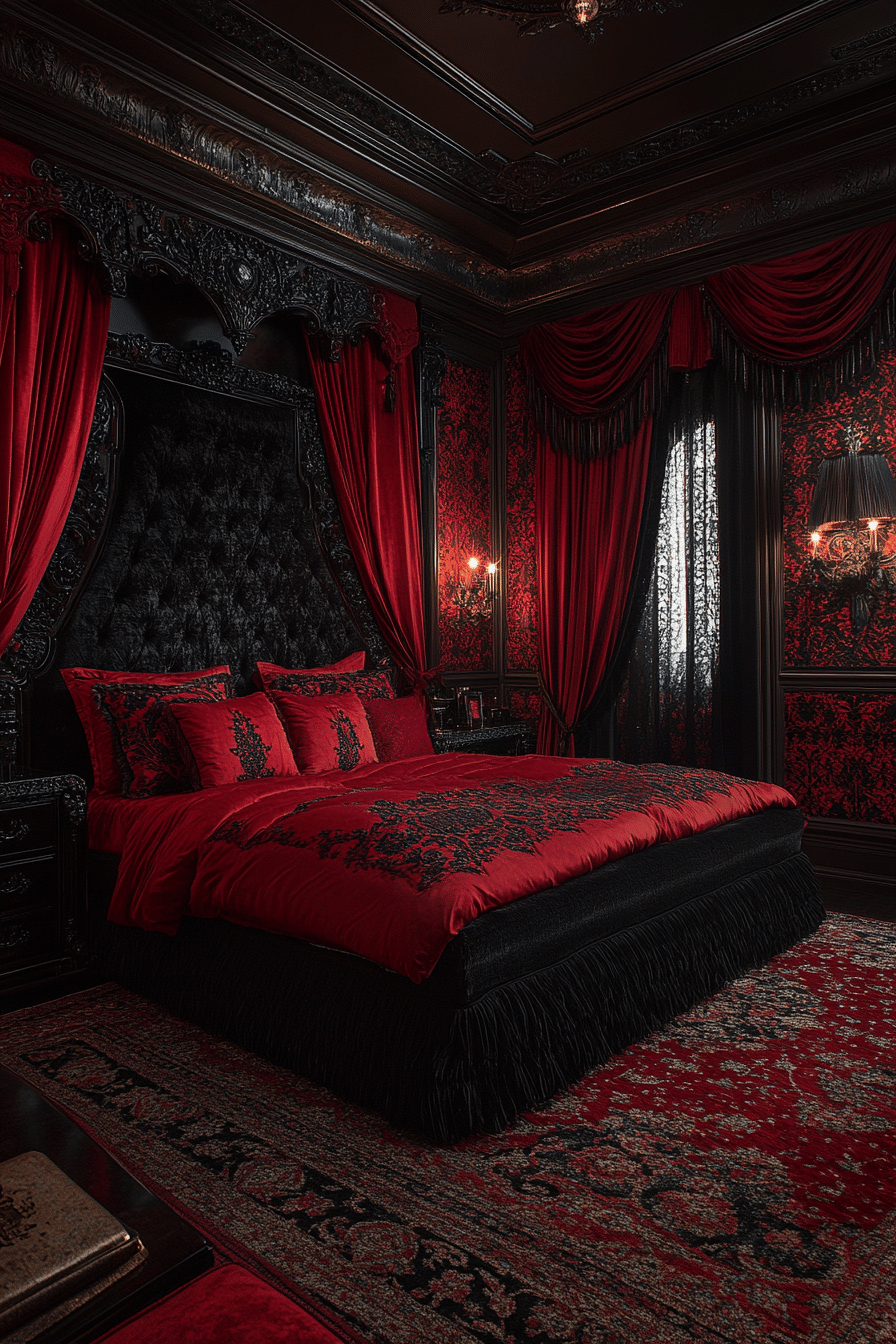 Red and black bedroom ideas