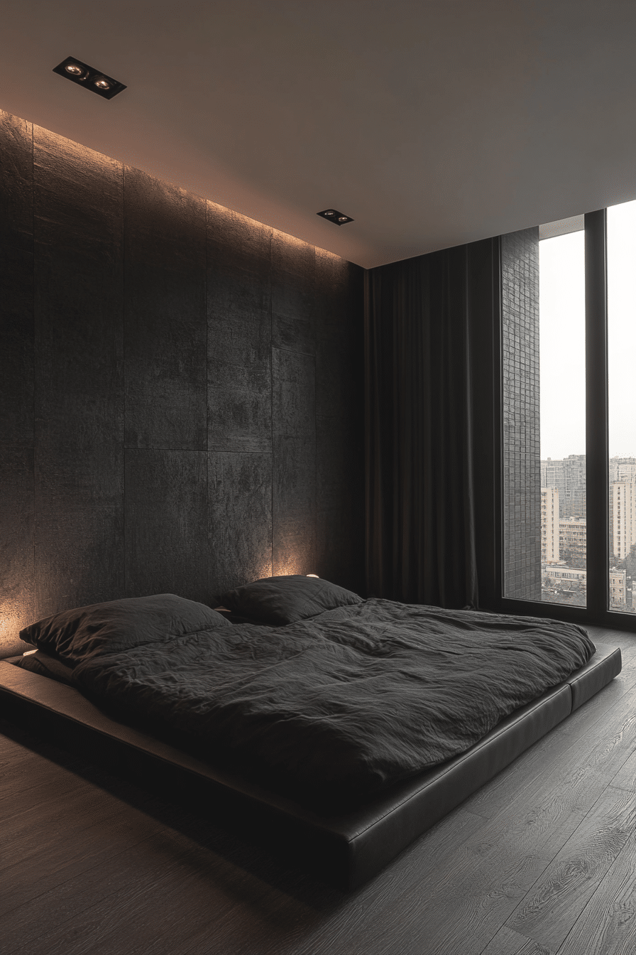 minimalistic bedroom ideas dark