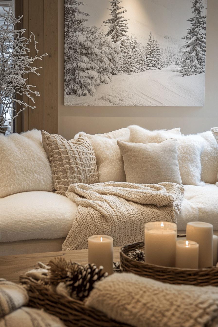 winter cabin interior