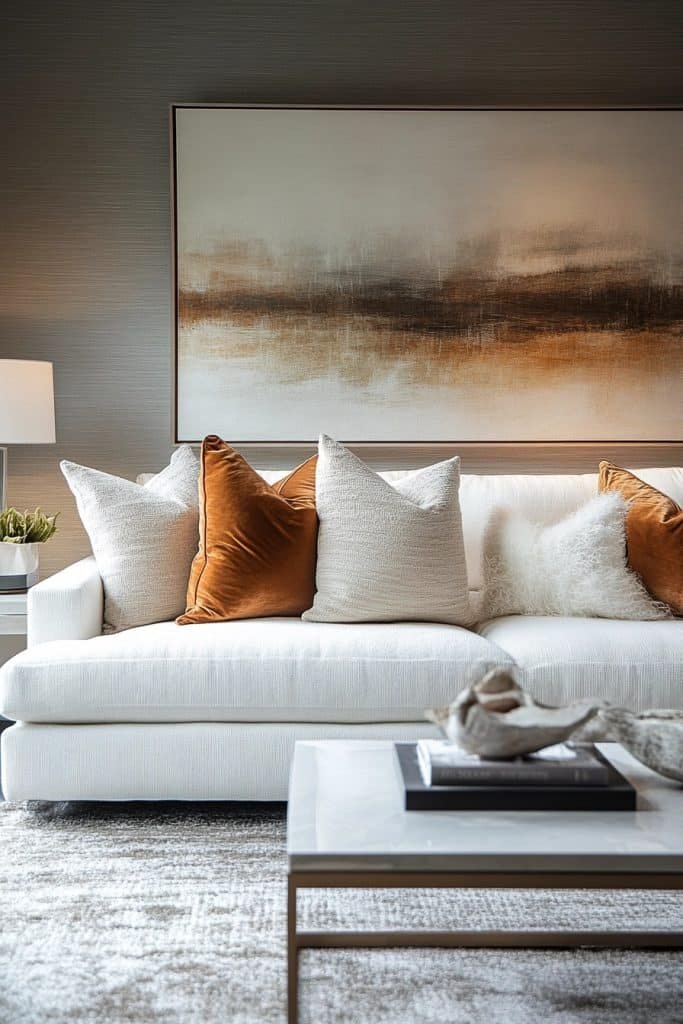 Contemporary Living Room with Textural Contrast