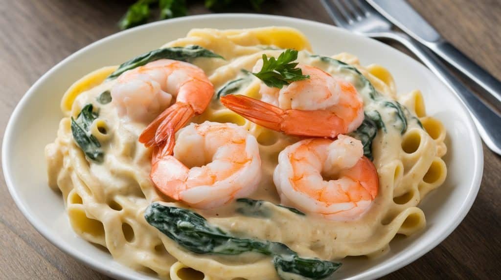 10-Minute Shrimp and Spinach Alfredo