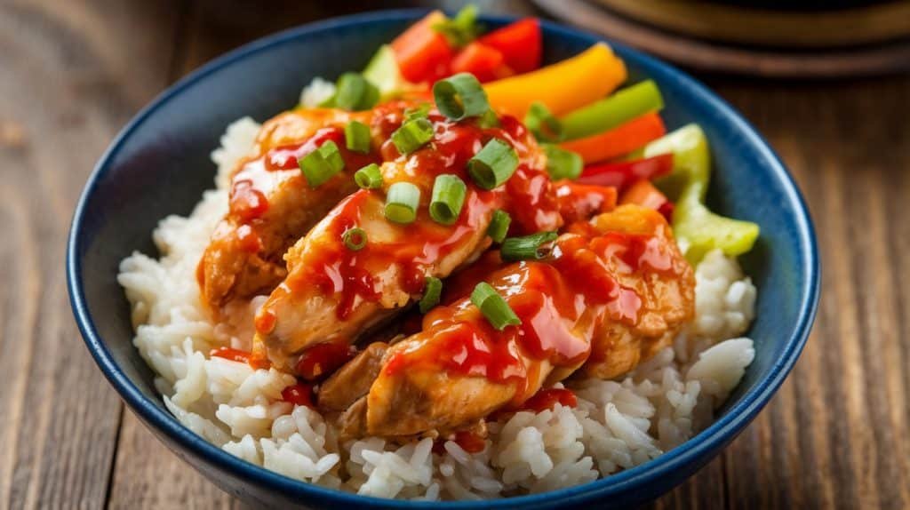 10-Minute Sweet Chili Chicken Rice Bowls