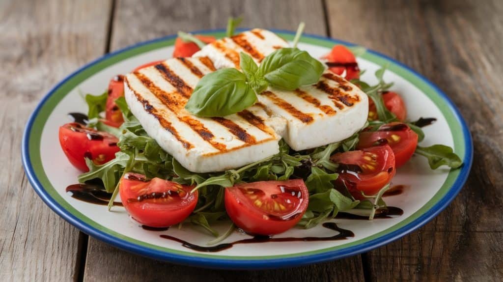 10-Minute Grilled Halloumi and Tomato Salad