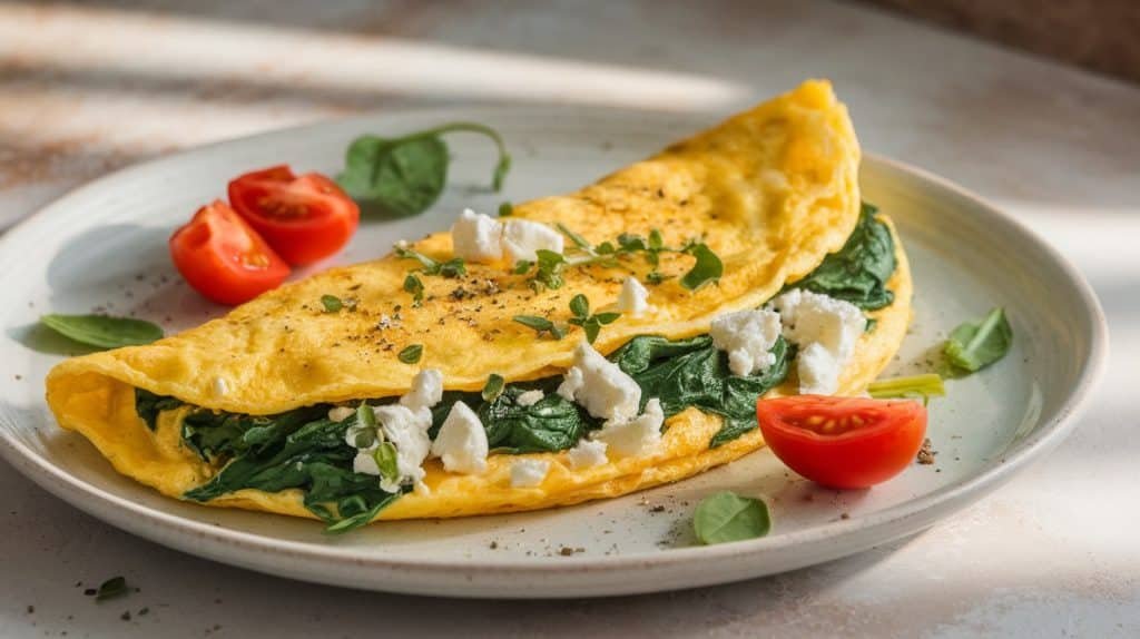 10-Minute Spinach and Feta Omelette