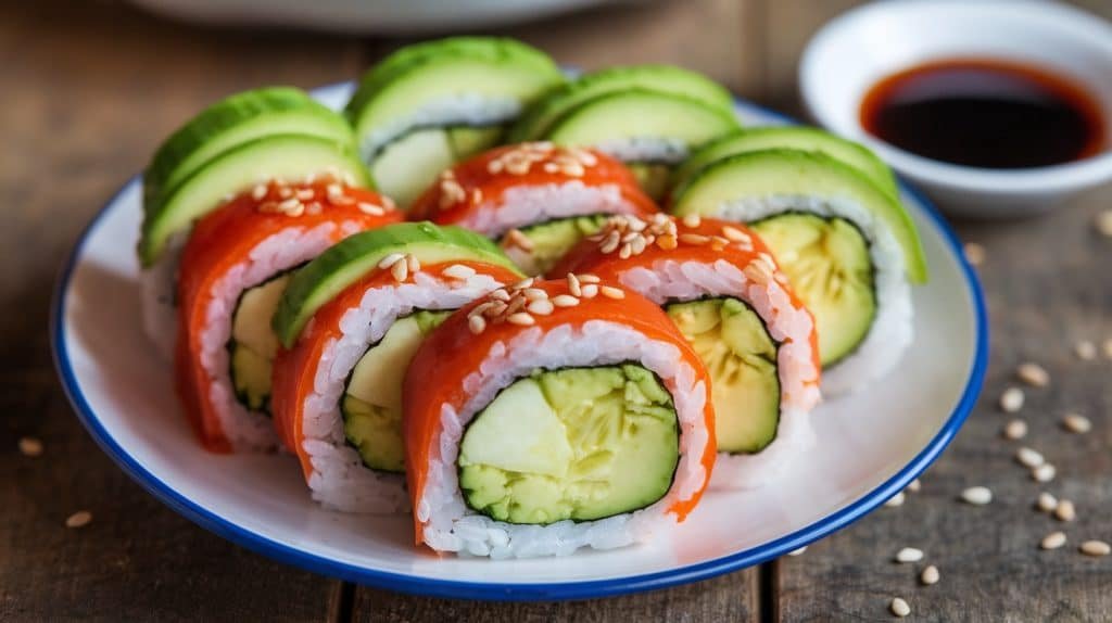 10-Minute Cucumber and Avocado Sushi Rolls