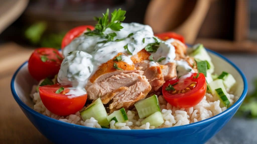 10-Minute Chicken Gyro Bowls