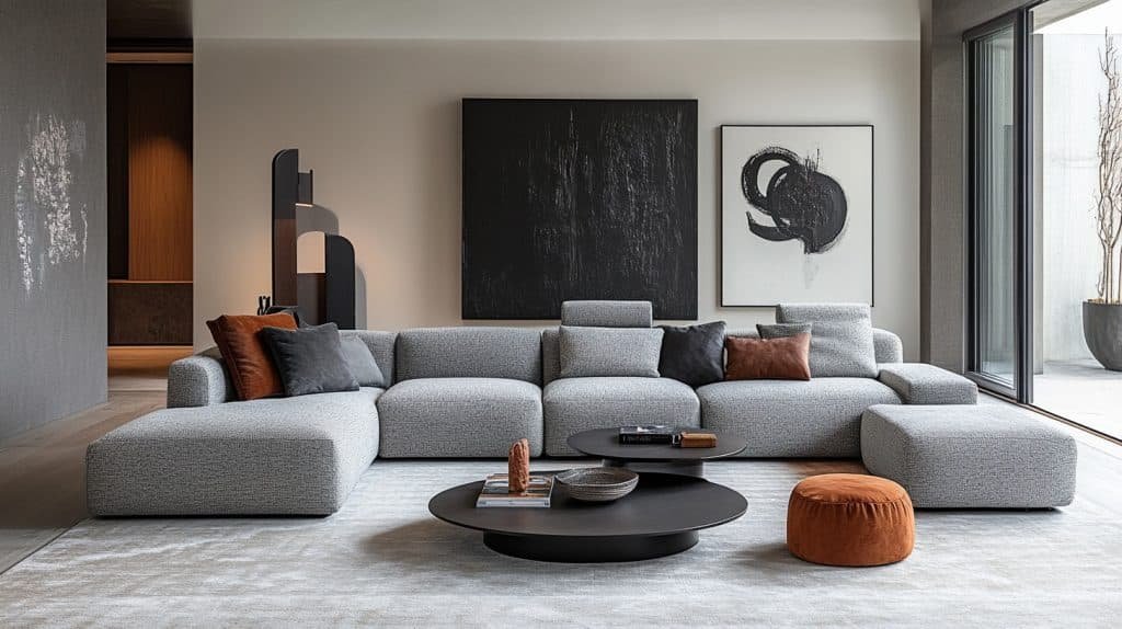 Grey Minimalist Living Room