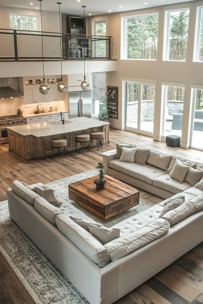 Open Concept Contemporary Living Room