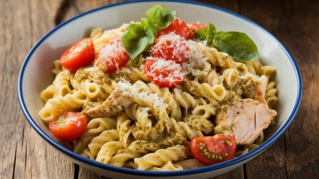 10-Minute Pesto Chicken Pasta