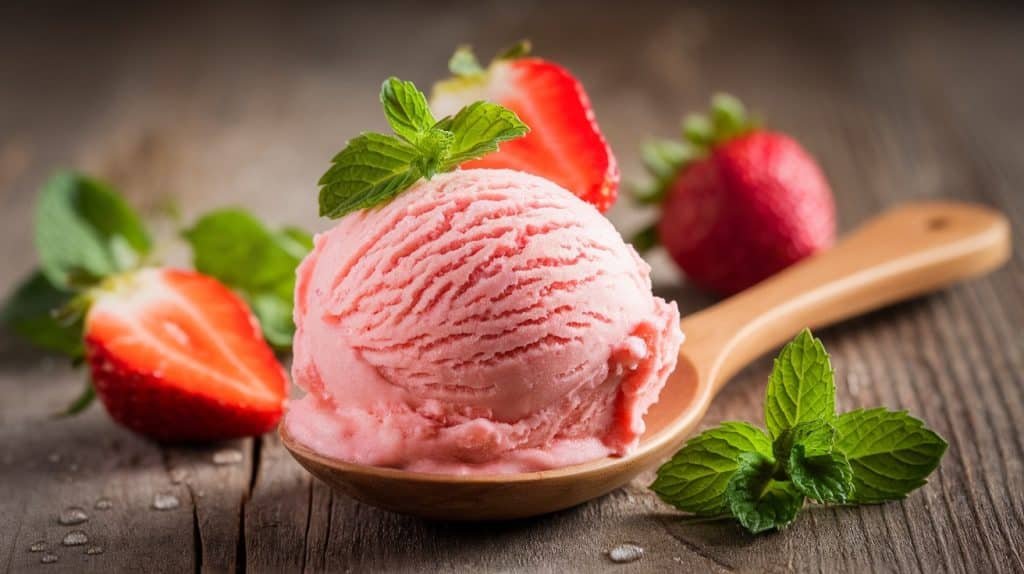 Keto Strawberry Mint Ice Cream