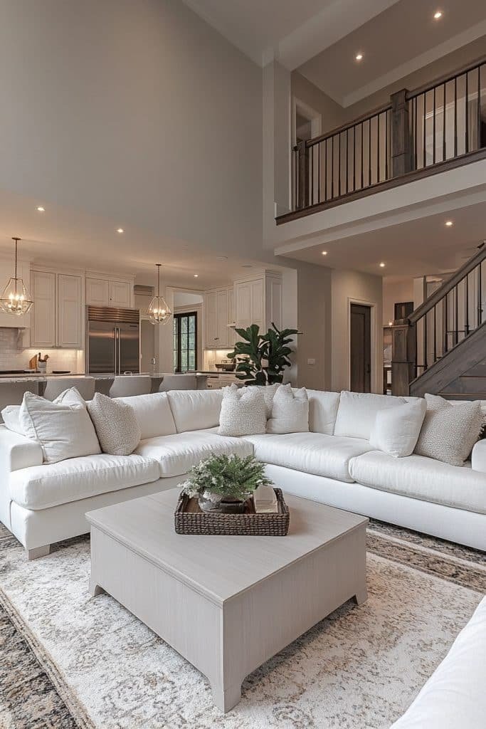 Transitional Contemporary Living Room