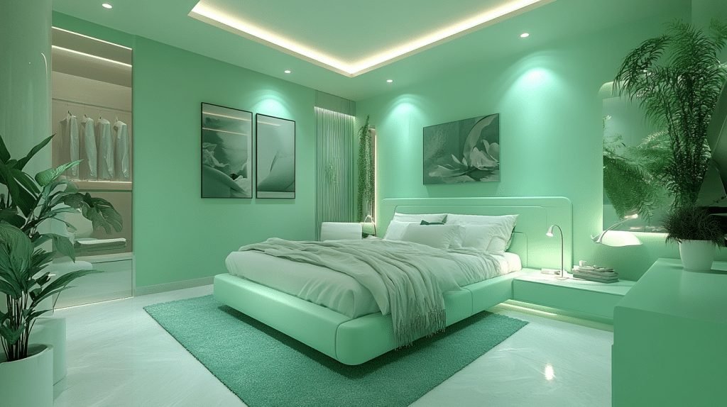 monochromatic bedroom