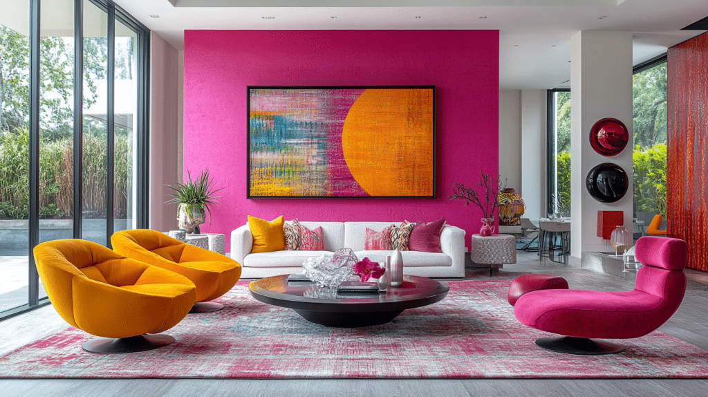 pink living room ideas