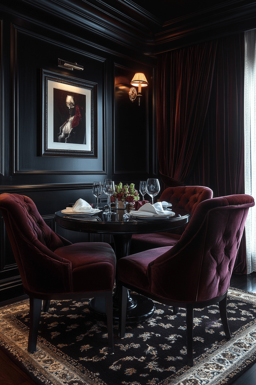 moody vintage dining room