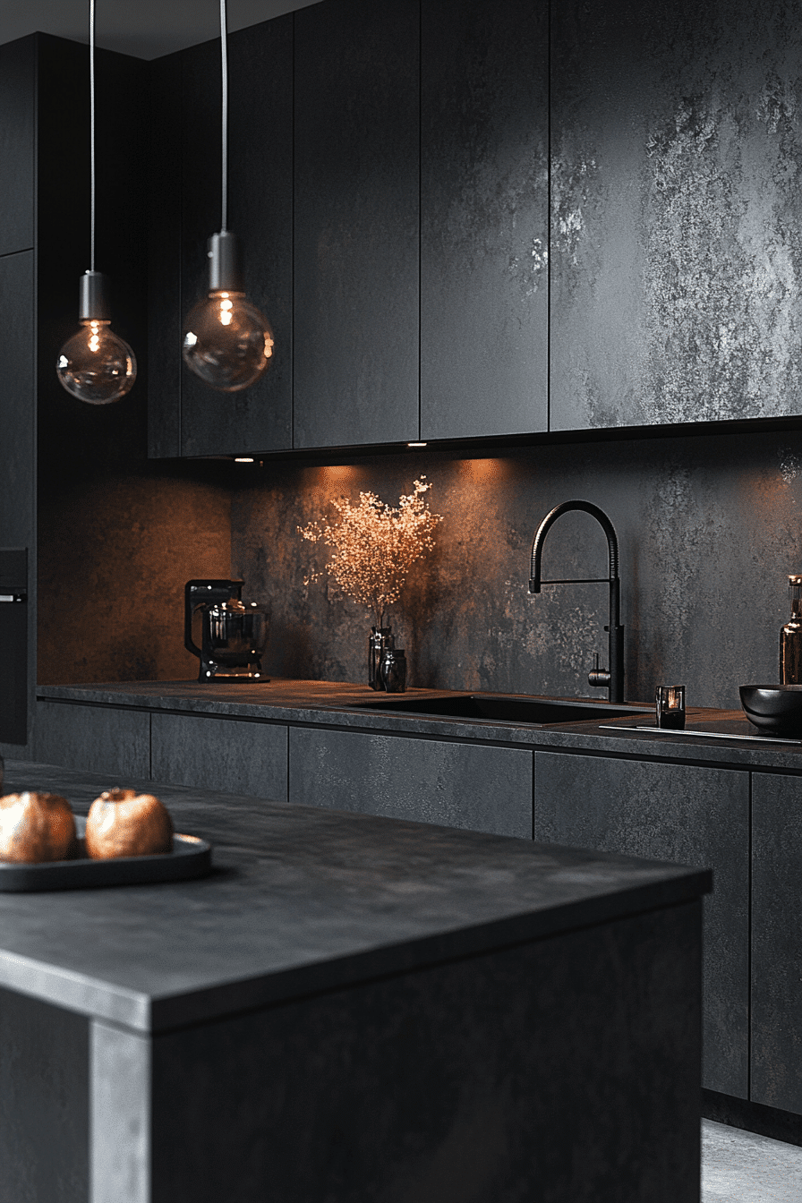 dark and moody kitchen