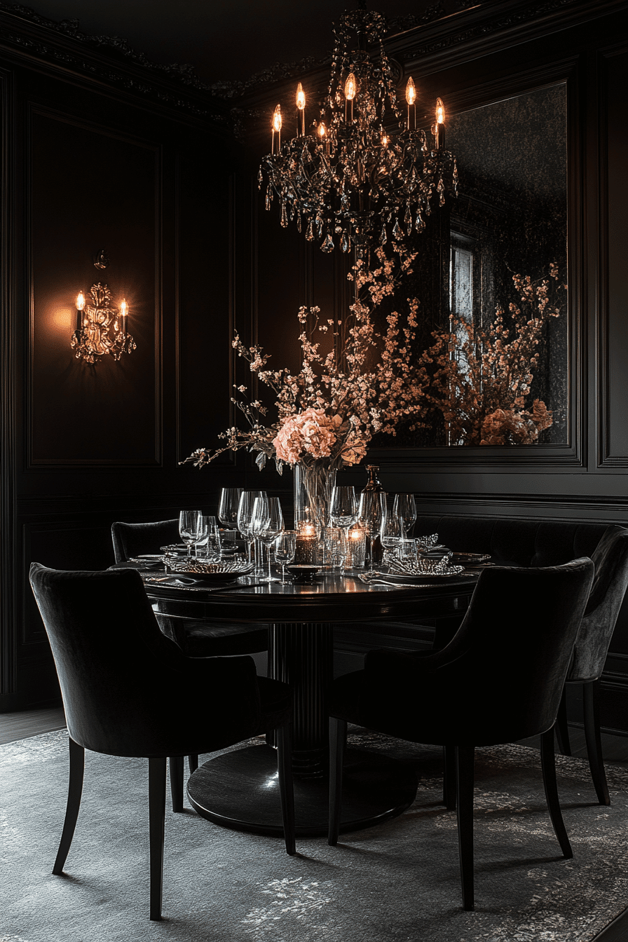 moody dining room