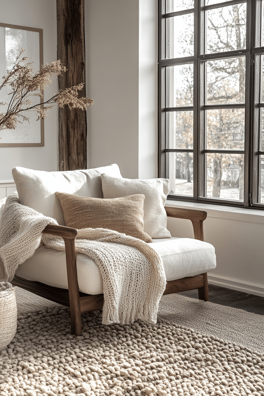 boho mid century modern living room