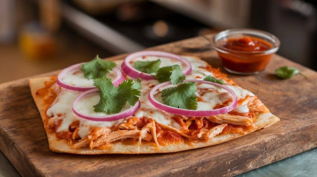 10-Minute BBQ Chicken Flatbread Pizza