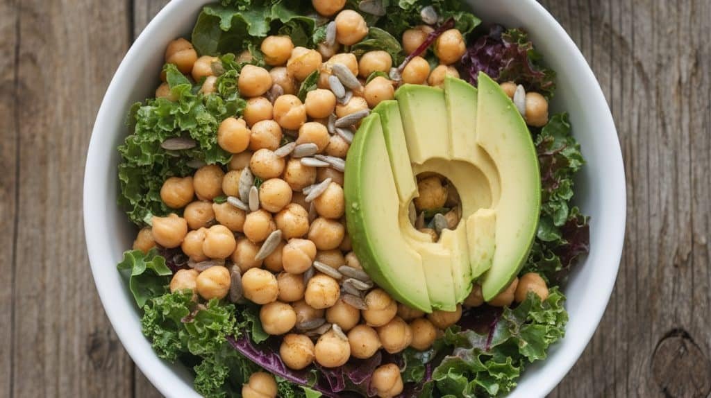 10-Minute Spicy Chickpea and Kale Salad