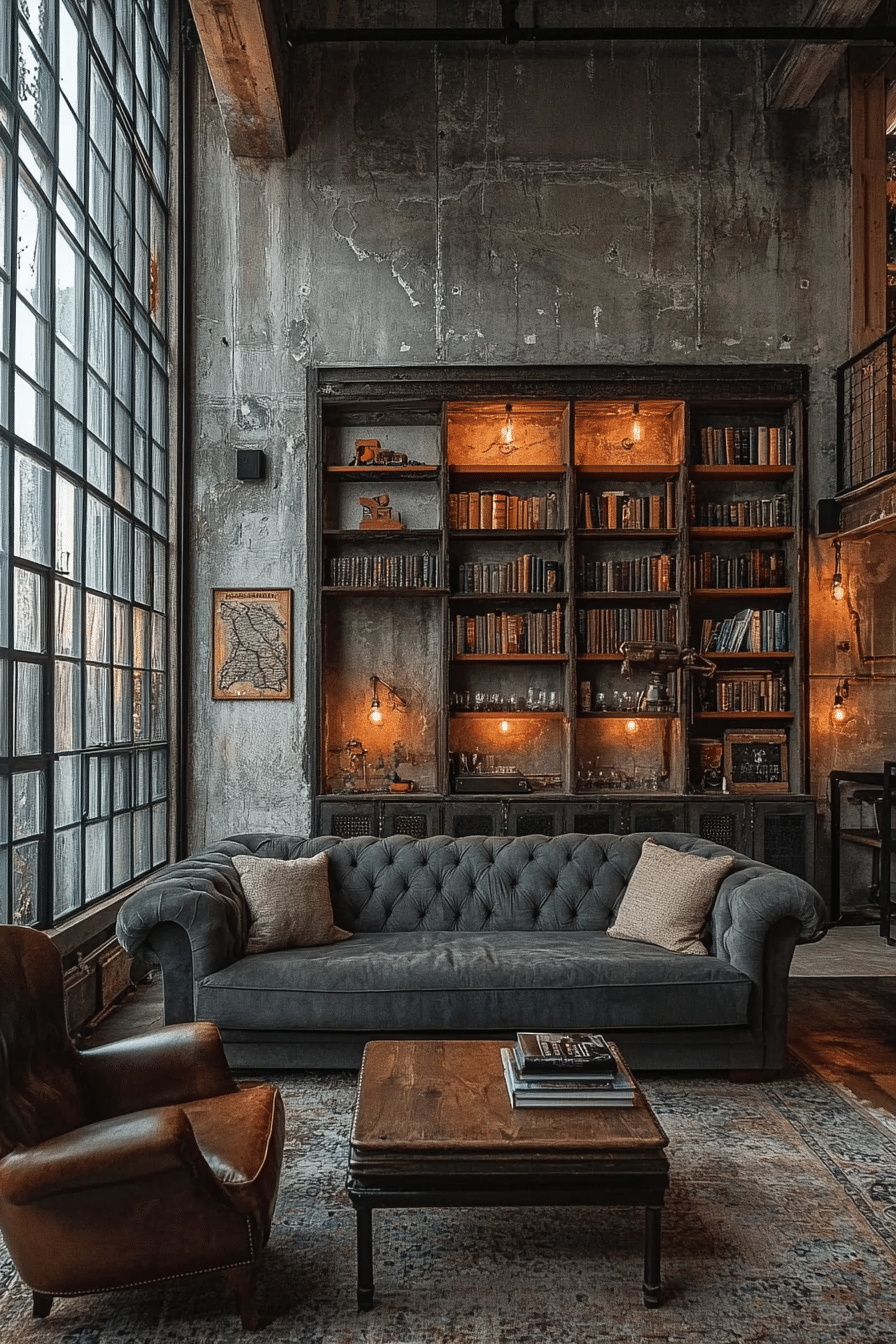 Charcoal sofa living room