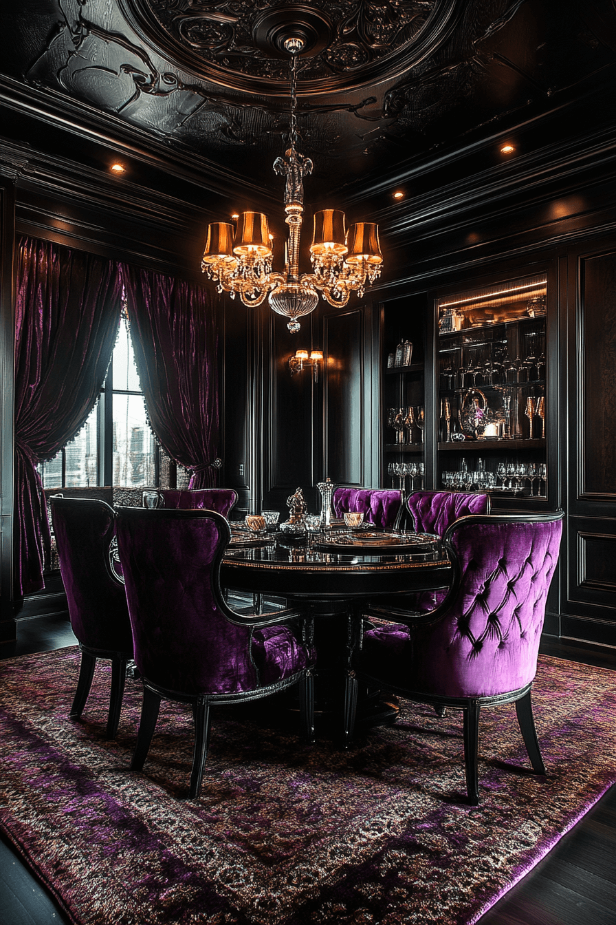 moody vintage dining room