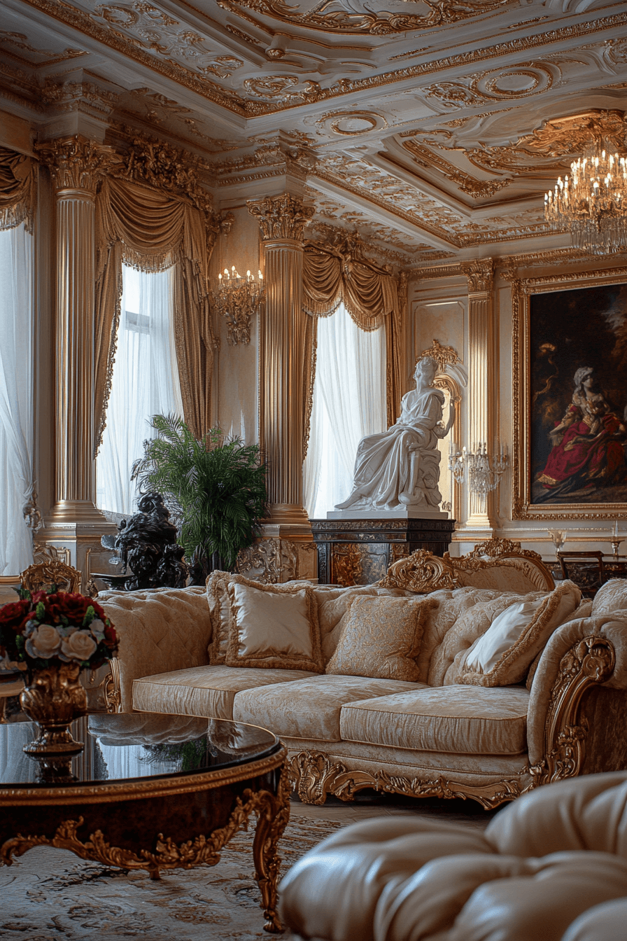 neoclassical interior living rooms