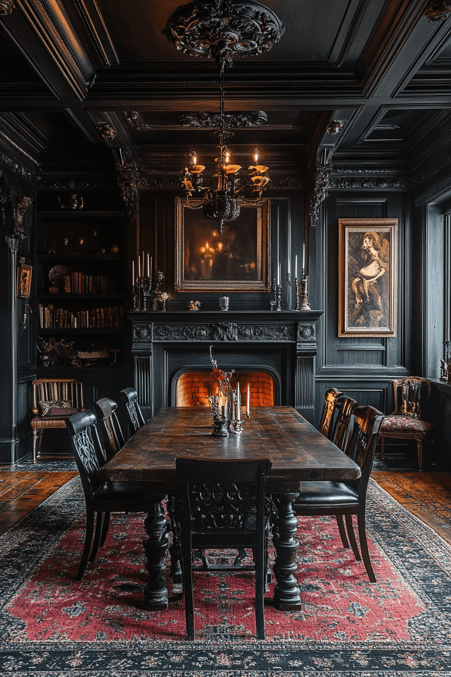 moody vintage dining room