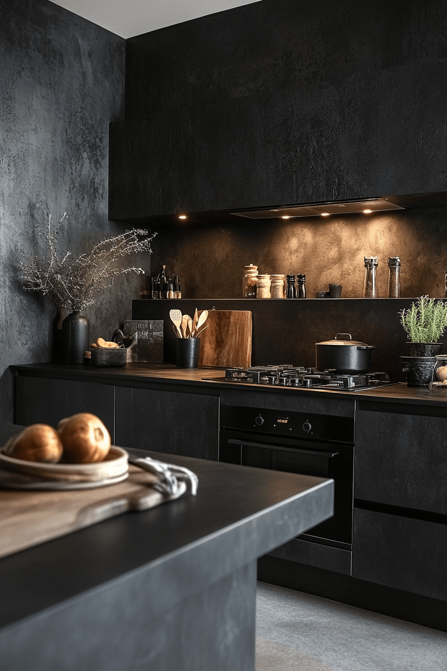 dark kitchen aesthetic