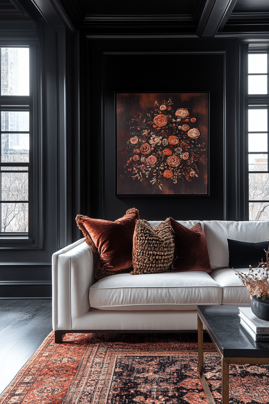 boho mid century modern living room