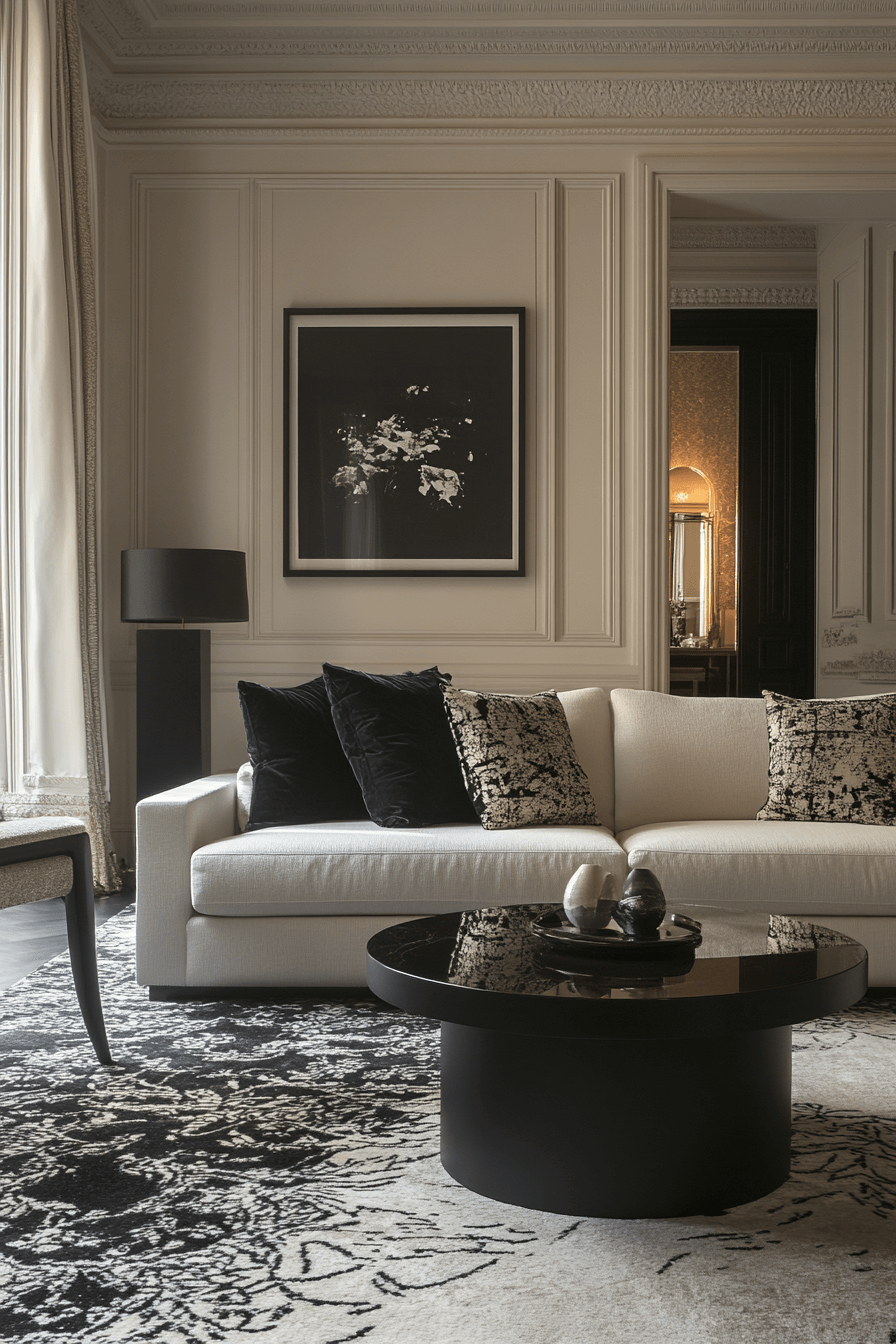 neoclassical interior living rooms