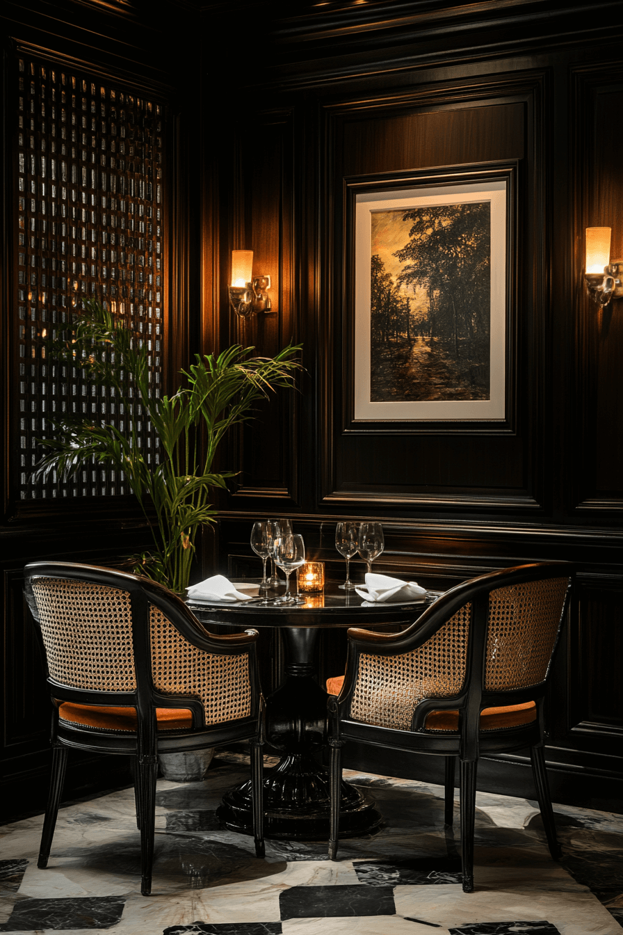 moody vintage dining room