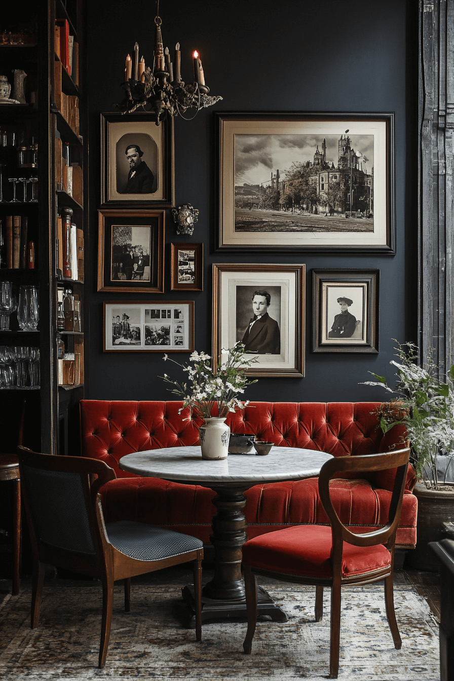 moody vintage dining room