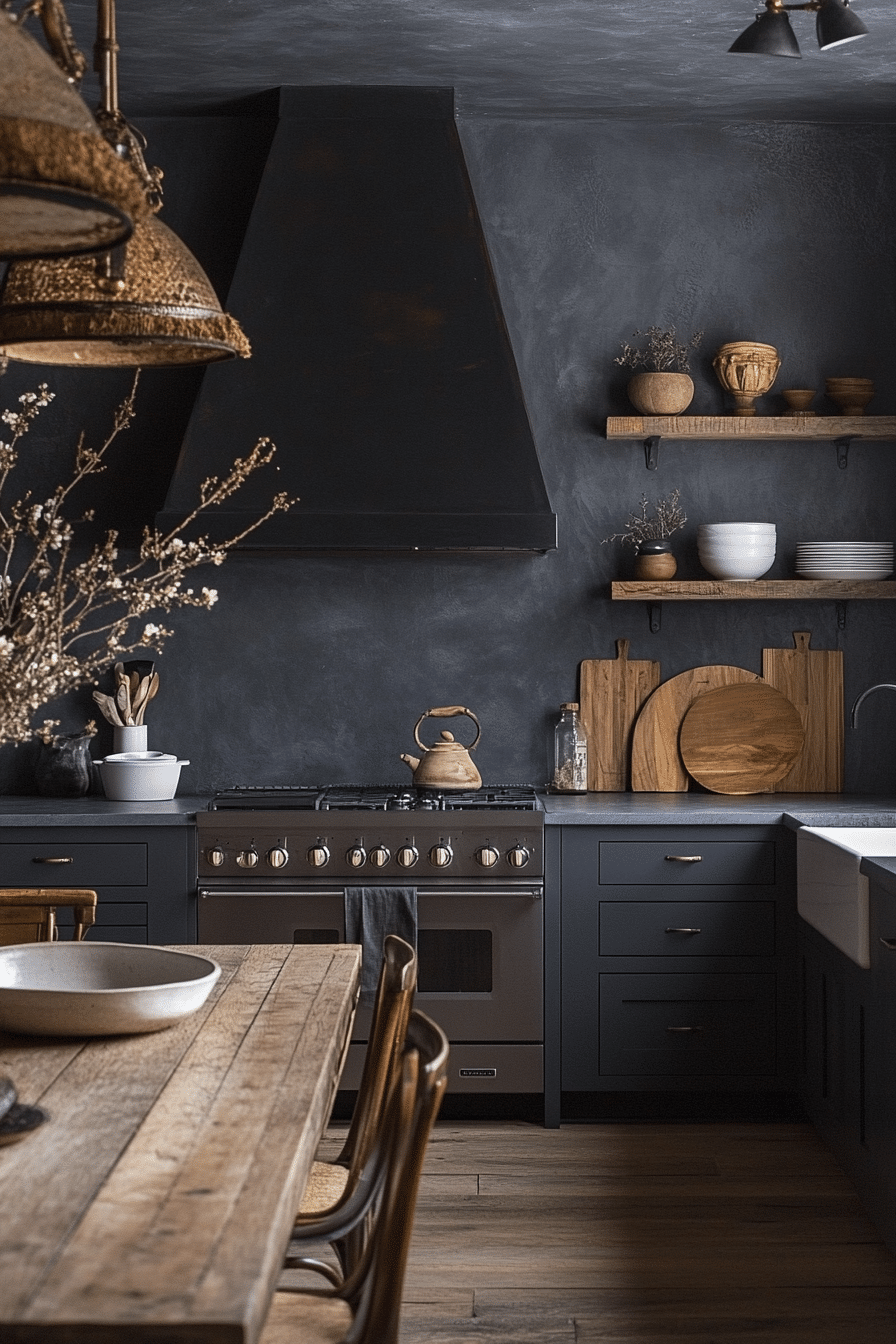 moody farmhouse kitchen