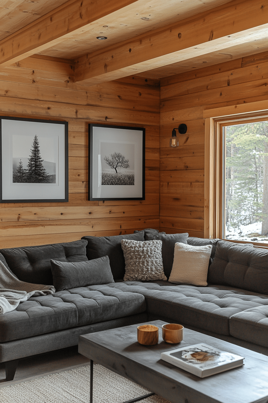 Charcoal sofa living room