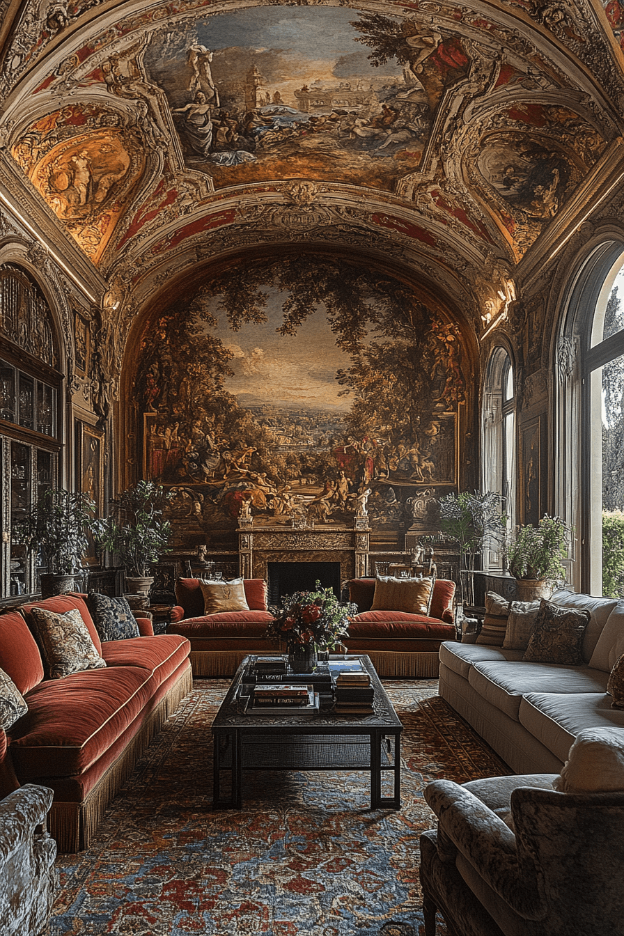 neoclassical interior living rooms