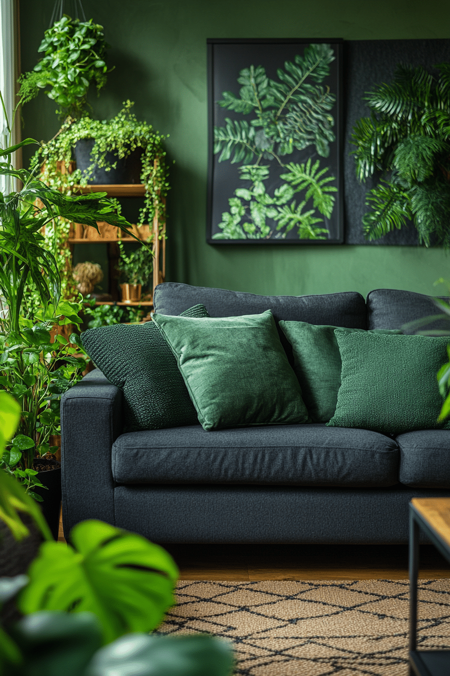 Charcoal sofa living room