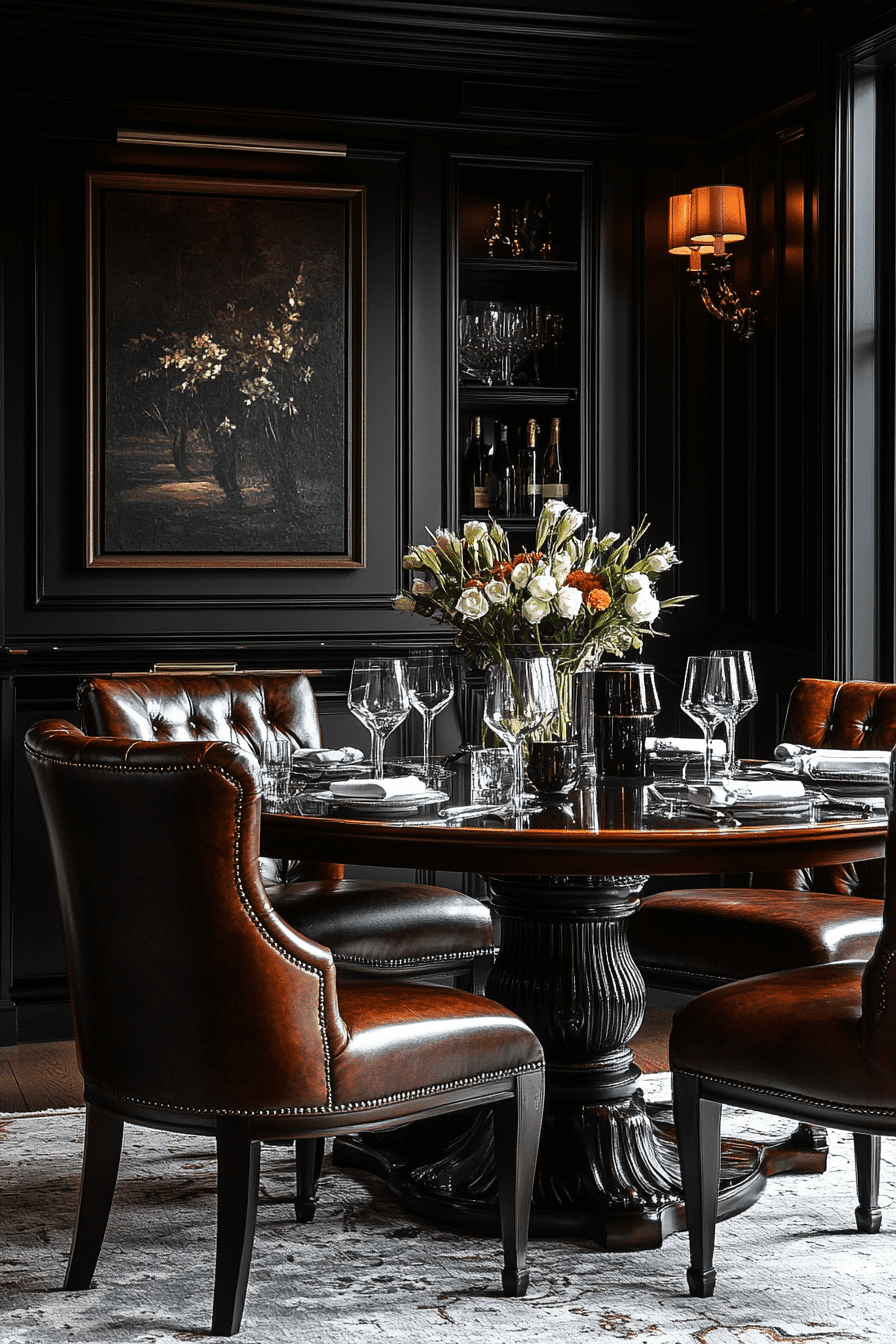 moody vintage dining room